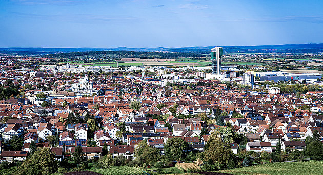 Ausblick auf die Stadt Fellbach